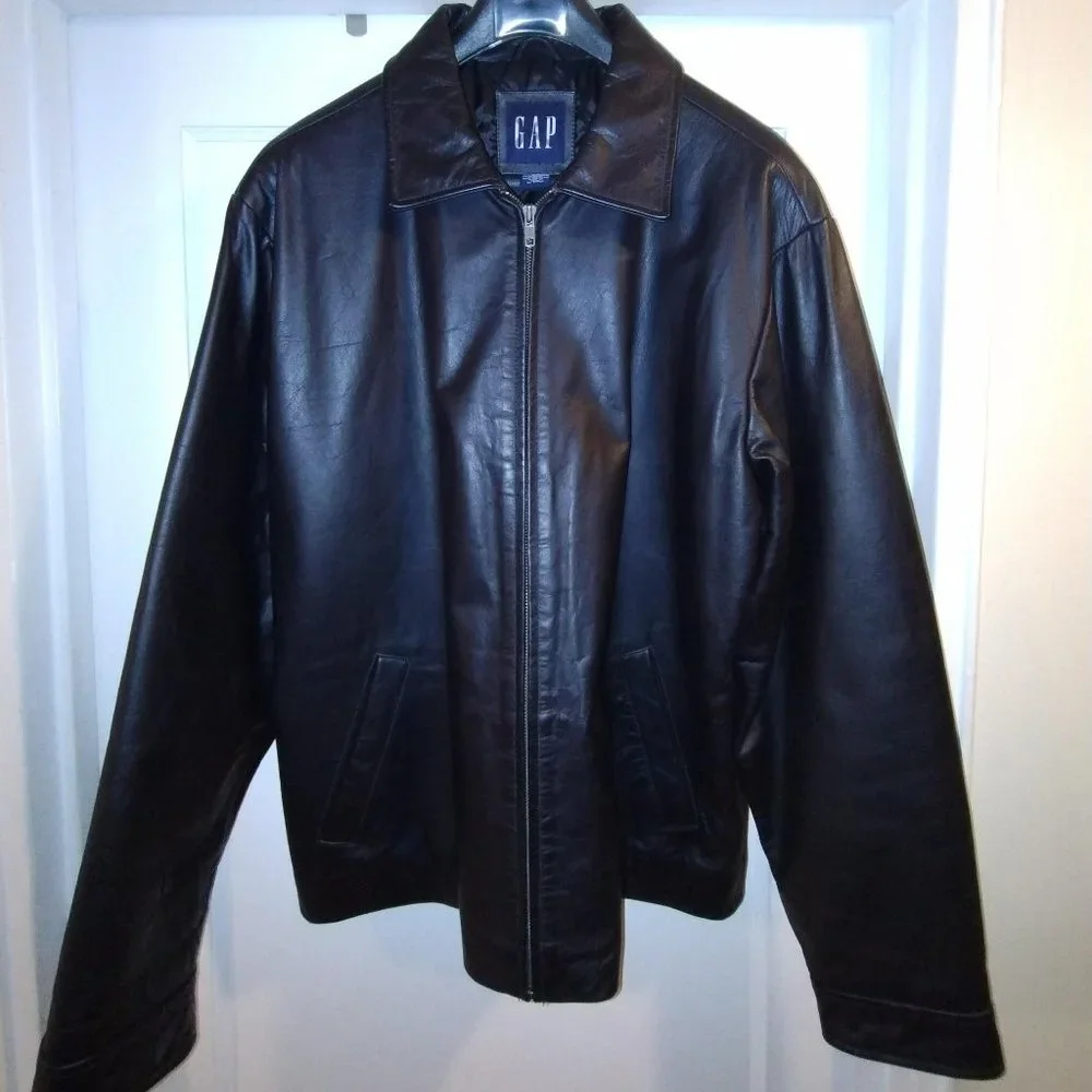 GAP - Leather Jacket - Brown - Size L - Picture 1 of 8